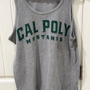 Cal Poly Mustangs Tank Top Gray Sleeveless College Athletic Mens L (Estimated)